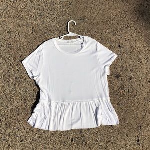 White Ruffled Tee